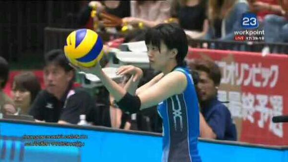 锅谷友理枝日本女排俱乐部,锅谷友理枝发球