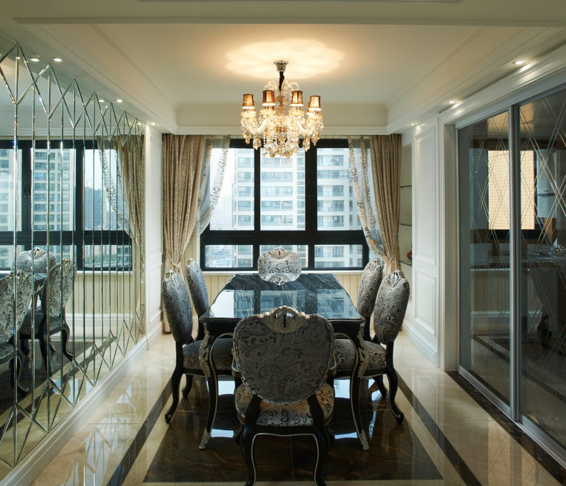 邻居超羡慕餐厅设计,无锡华仁凤凰城165平,简欧三居室硬装14万