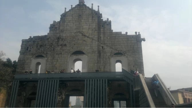 澳门大三巴牌坊大炮台对准哪里,澳门大三巴牌坊大炮台