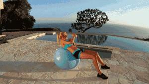 瑜伽球减肥瘦身孕妇专用,瑜伽球瘦身高级教程动图