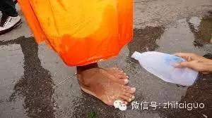 泰国传统佛教习俗为僧侣洗脚是一种积德！