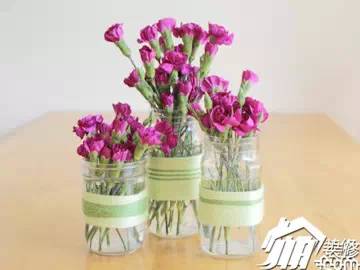 红酒瓶改造花瓶画,红酒瓶摆件