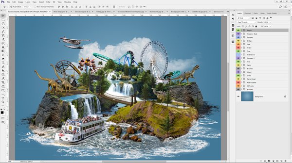 ps风景合成教程,ps小清新海边风格调色教程