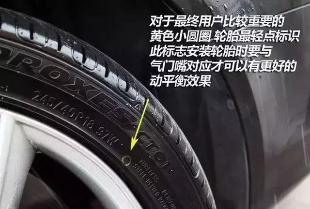 轮胎上面有个黄点是正面还是反面,轮胎上出现小黄点是什么