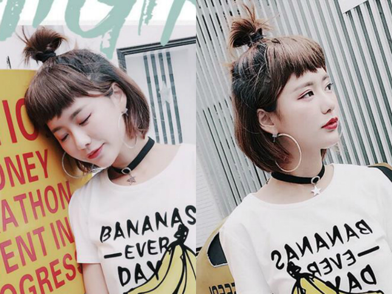 短头发的波波头应该怎么扎好看,波波头半扎发很幼稚吗