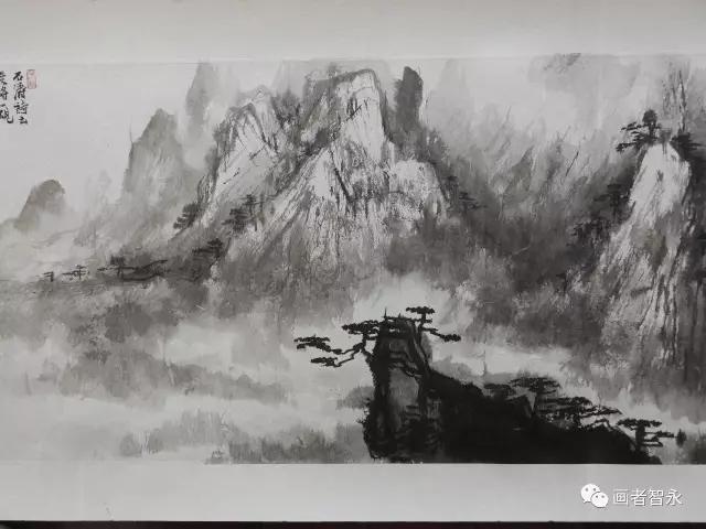 千峰竞秀国画,最美山水图黄山