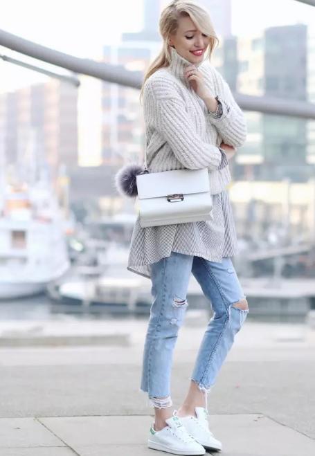 毛衣衬衫最温暖的叠穿套路,毛衣衬衫这么穿时髦炸了