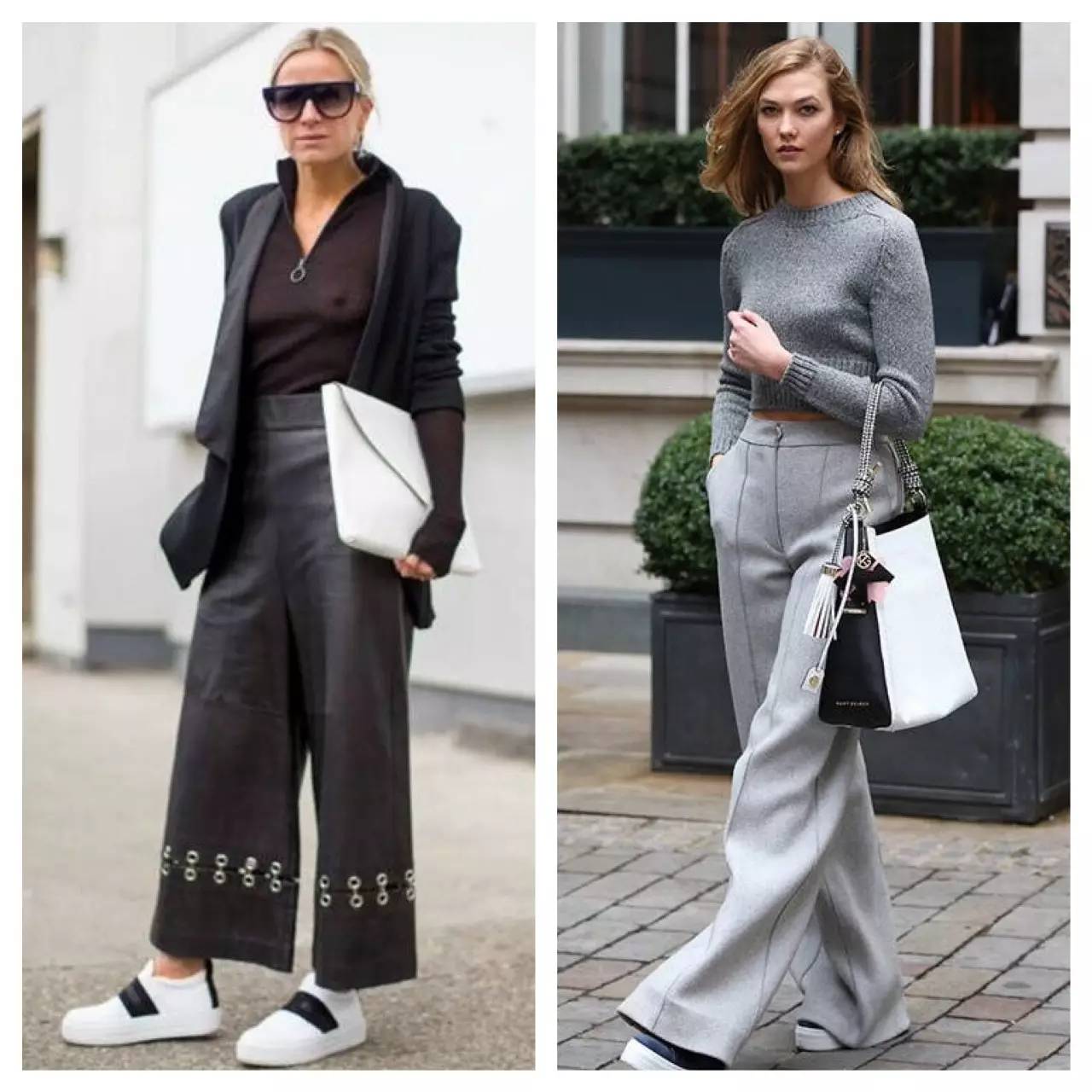 阔腿裤秋冬显瘦窄版穿搭,阔腿裤最不费力的搭配套路潮爆了