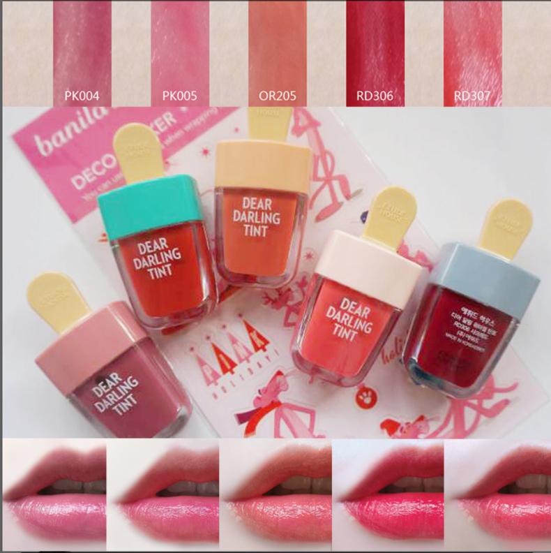 韩国染唇液,韩国女生的唇妆