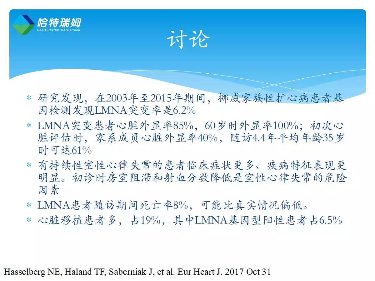 「心声」ESC最新在线发表—LaminA/C（核层蛋白A/C）心肌病