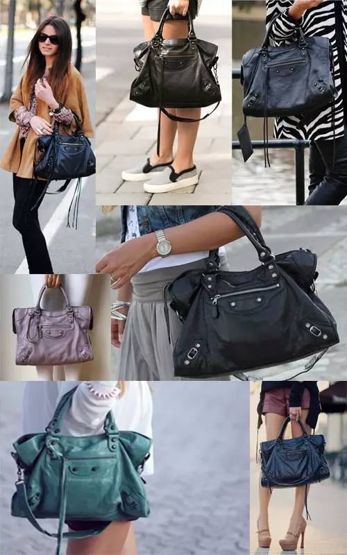 复古机车包大容量,balenciaga现代灰色机车包