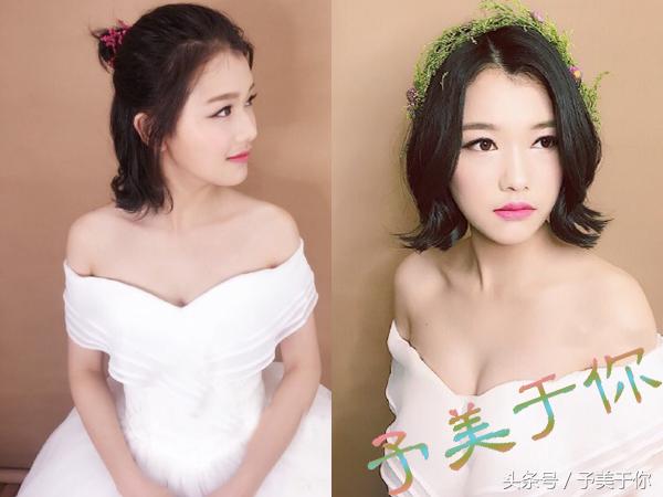 短发新娘仙气造型,最近很火的新娘发型短发