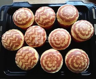 红曲蛋糕,可可纸杯拉花蛋糕