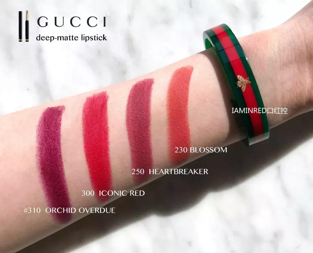 gucci金管口红试色217和515,gucci口红试色大全