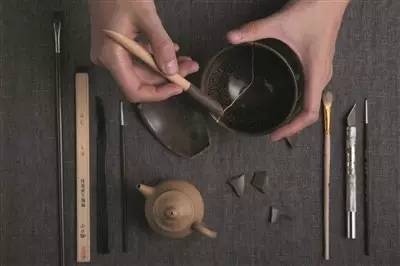 日本工艺之美,日本金缮匠人照片