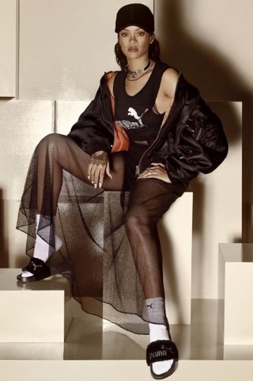 蕾哈娜puma纯黑,蕾哈娜puma鞋