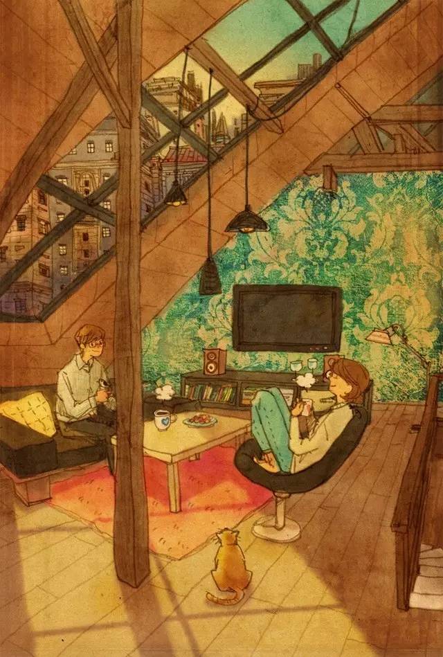 见过这样秀恩爱的吗？韩国艺术家温馨插画