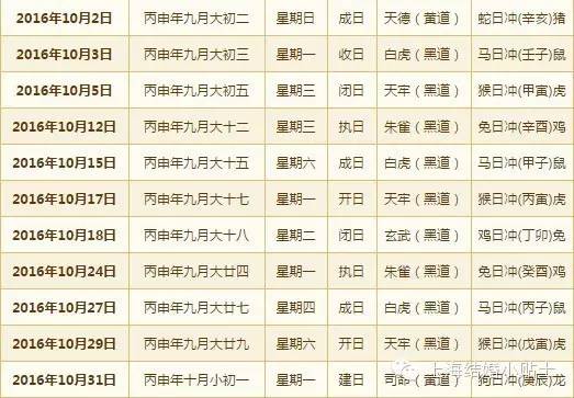 2016农历结婚黄道吉日,2016黄道吉日查询一览表