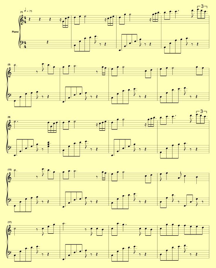 一些经典钢琴曲的简谱和五线谱给大家学习参考