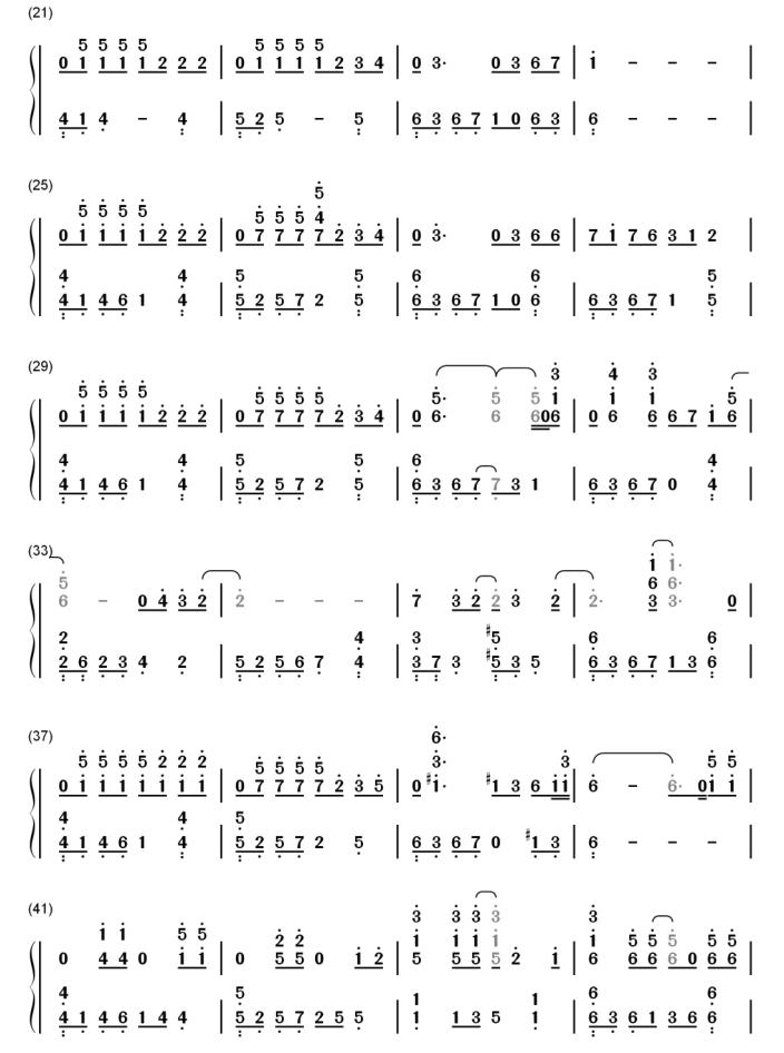 一些经典钢琴曲的简谱和五线谱给大家学习参考