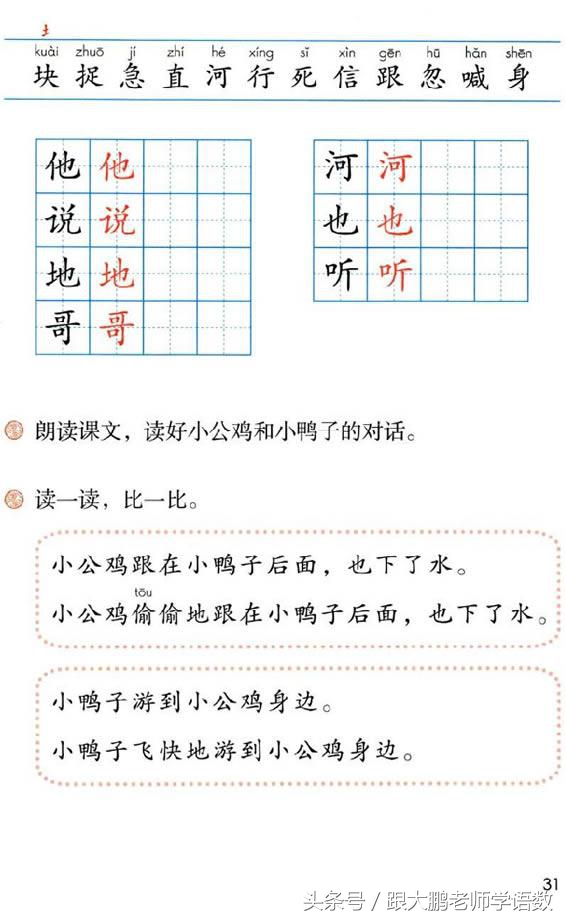 一年级部编版语文下册要点,部编版小学一年级下册语文预习单