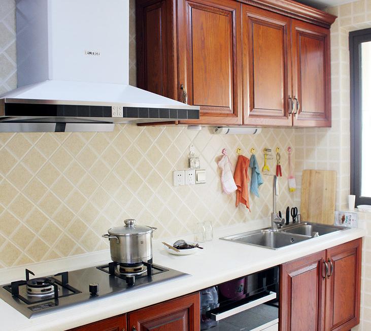 厨房实木装修效果图红橡木橱柜,红橡木橱柜好用吗