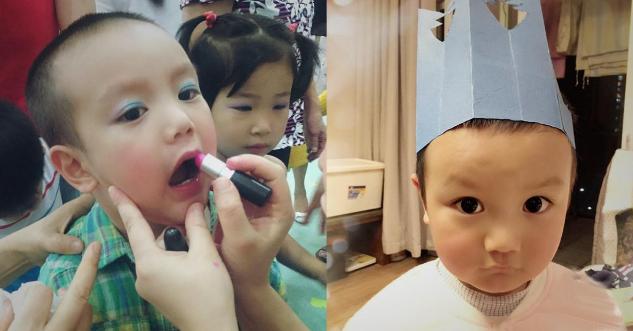 一定是得罪了幼儿园老师,孩子期末表演化的妆真是美哭了
