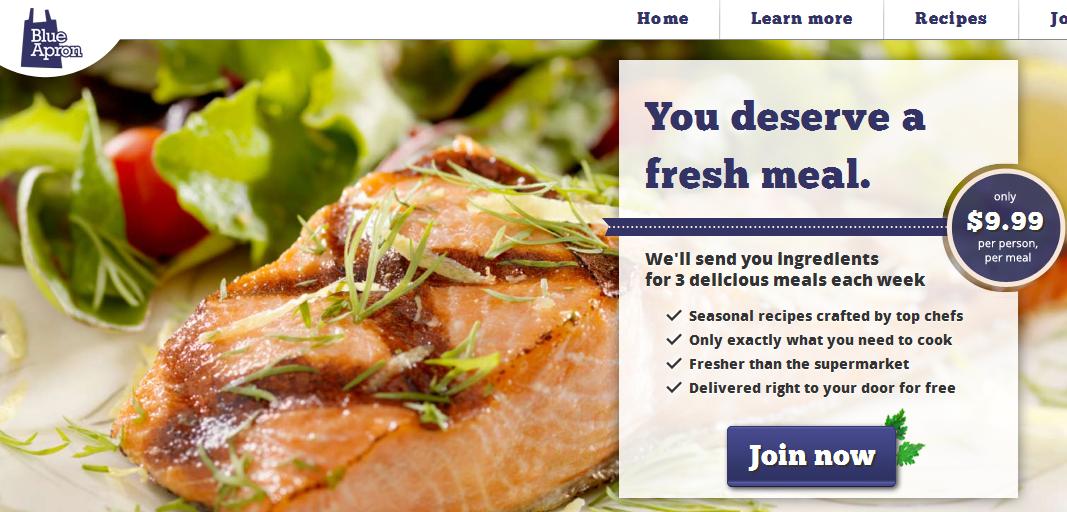 BlueApron：通过按周订购模式将食材及菜谱送到你家