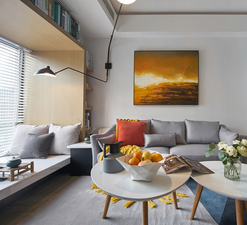 客厅书房茶室一体多功能房,客厅茶室书房一体小面积