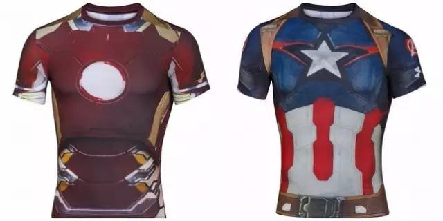 美国队长紧身衣安德玛蓝色,美国队长同款紧身衣