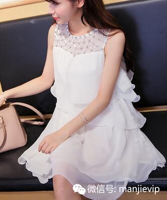 韩版气质连衣裙修身甜美风短款,韩版女童优雅连衣裙