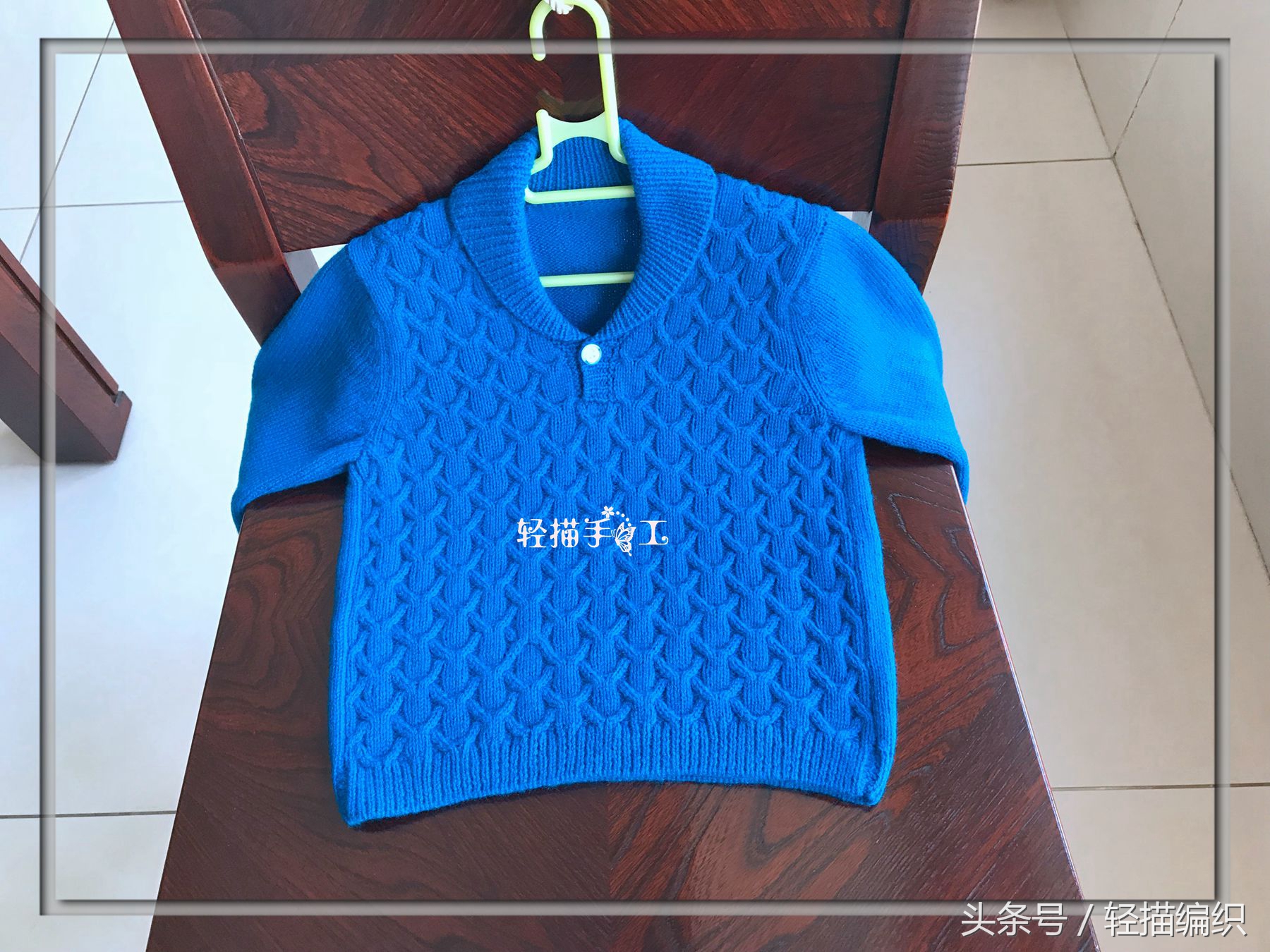 儿童立领polo衫森系,儿童青果领套头衫