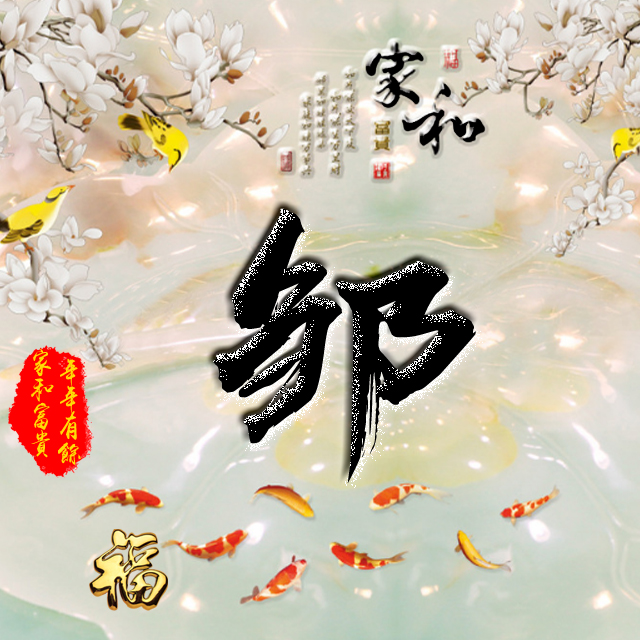 百家姓变形字体个性姓氏头像,彩字百家姓头像