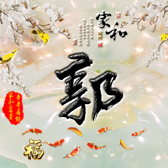 百家姓变形字体个性姓氏头像,彩字百家姓头像