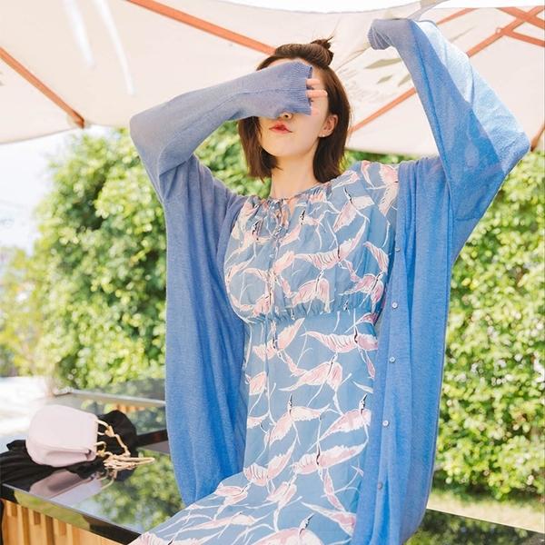 雪纺连衣裙长袖小个子高级感,软妹裙子可爱