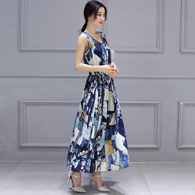 一条雅致的亚麻裙,文艺范儿白色亚麻裙