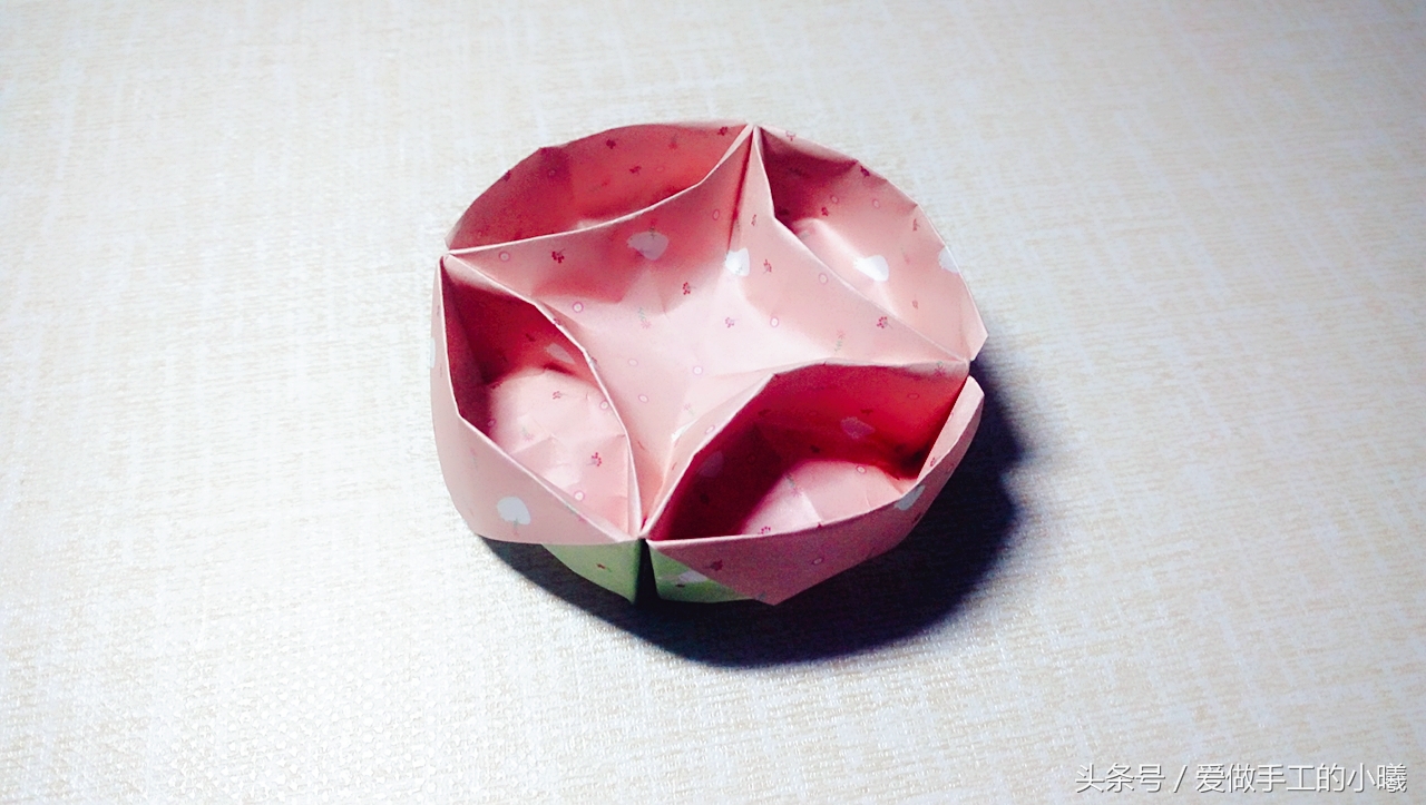 超简单超好看的简单小收纳盒,用纸做像猫脸的五格收纳盒