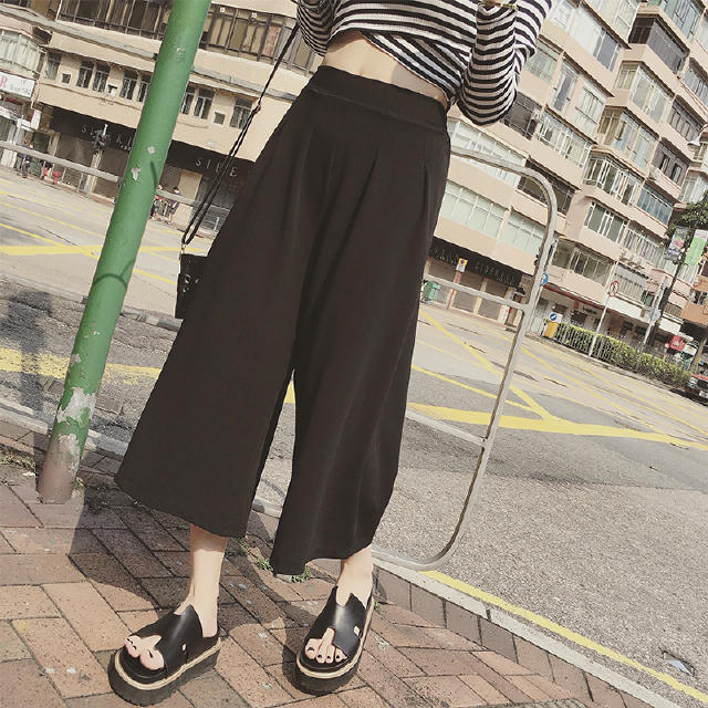 阔腿裤垂感雪纺,雪纺有坠感的阔腿裤夏天