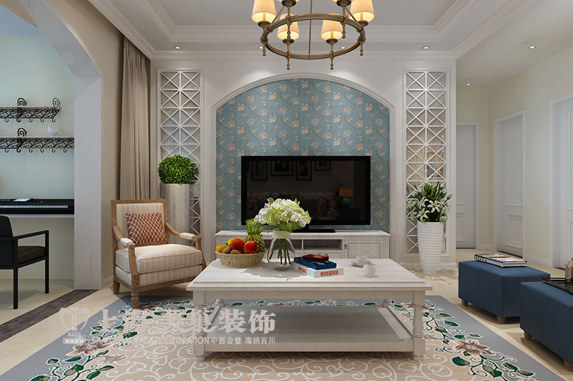 3米层高毛坯房美式田园设计,方正户型设计三房案例大全