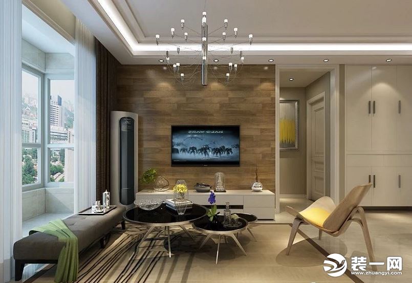 7.5万装石家庄万达广场小区宜家风90平两居室装修案例