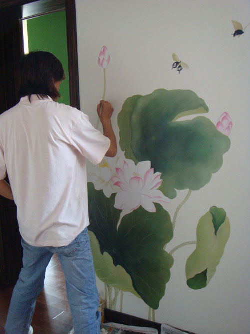 室内手绘背景墙图片大全,手绘简单大气背景墙