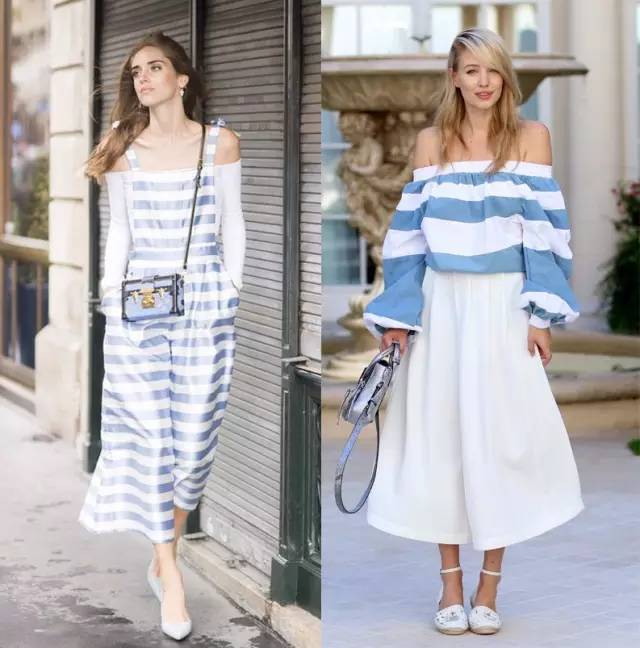 夏日穿搭蓝白色,好看又时髦的夏日穿搭