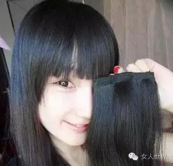 中分刘海假发片造型,空气刘海假发片怎么戴好看