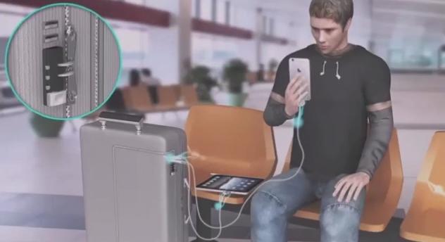 旅行箱拉杆箱带充电接口怎么充电,旅游拉杆箱带充电器