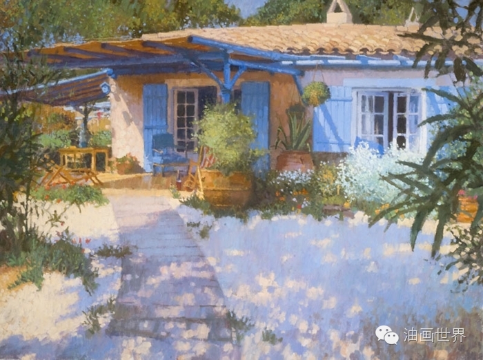 禅意山水意境油画,浓郁诗意的风景油画