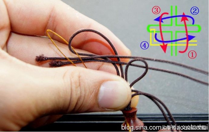 单股弹力绳手串收尾打结图解,穿手串的方法视频教程
