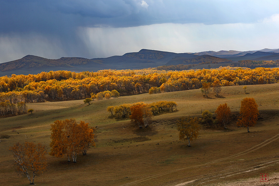 坝上草原雪景航拍,坝上草原秋景美图
