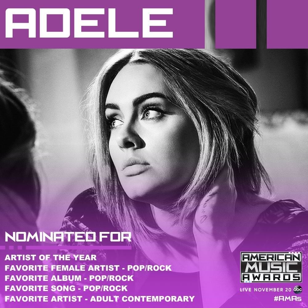 2016全美音乐奖公布入围名单公布，Drake打破32年来AMAs最多入围纪录！