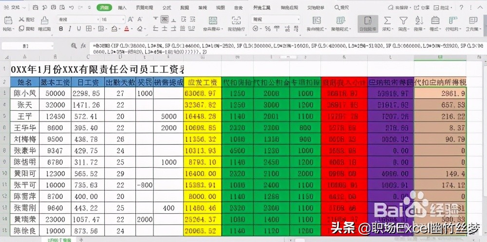 2021年excel工资表模板个税带公式,如何制作个税工资表