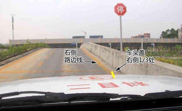 科目二新手如何看车前面线,科目二考试各个点位拉直线